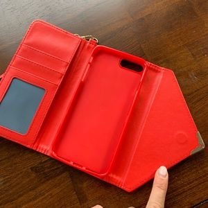 8+ phone wristlet folio case and card holder